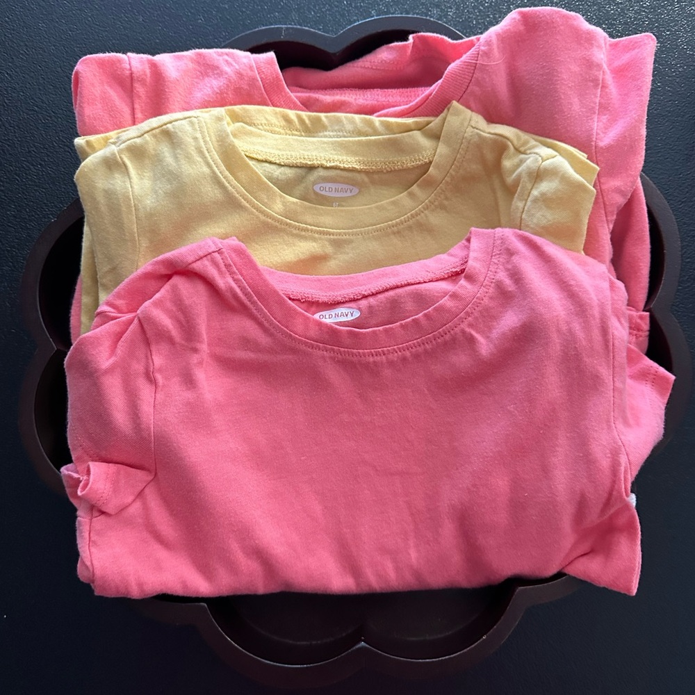 Toddler Girls Size 5T Clothing ~ Shirts & Shorts Outfits ~ 3 Sets 6 Pieces
